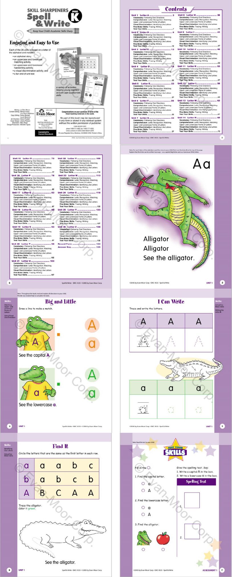 Skill Sharpeners Spell & Write Pre K EvanMoor Educational 교보문고