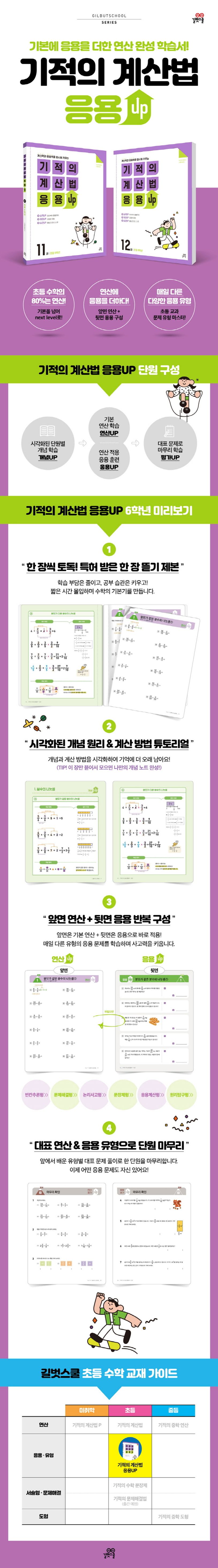 기적의 계산법 응용UP 6학년 세트 상세 이미지