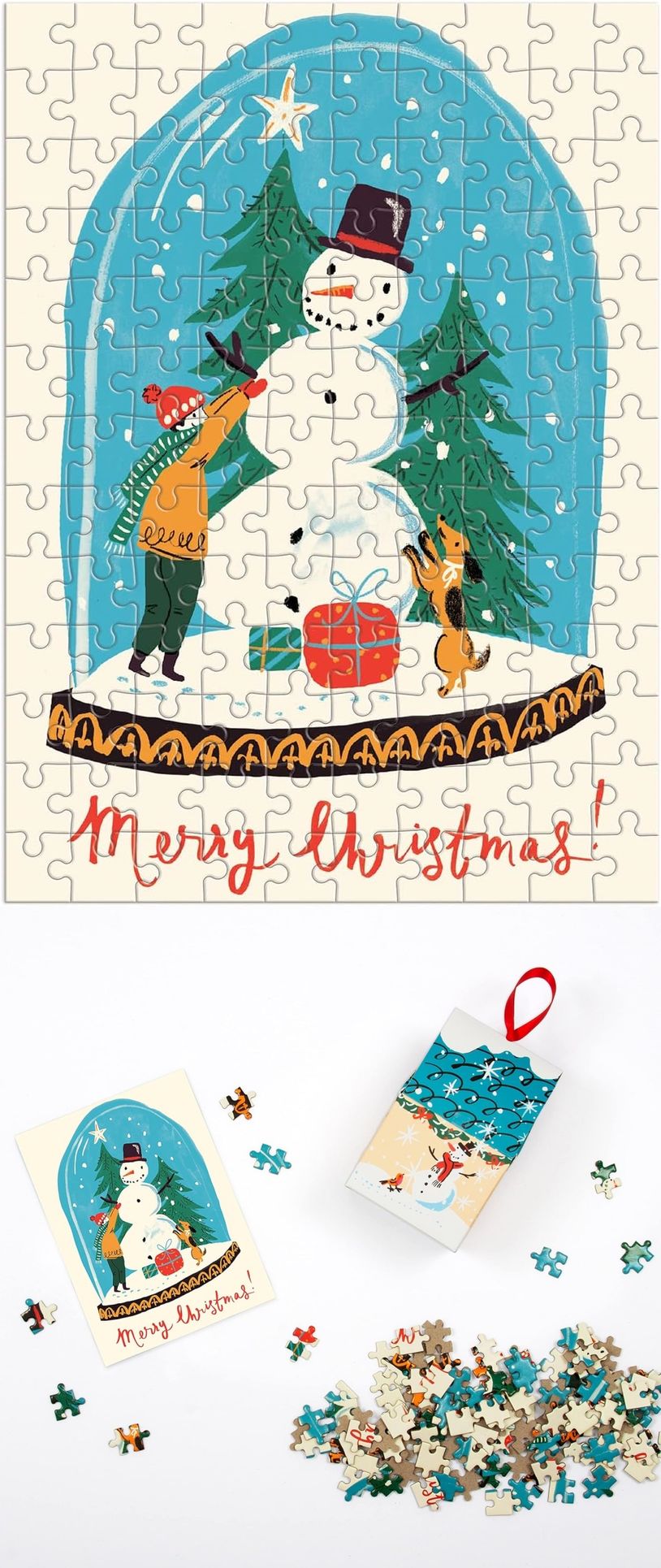 Snow Globe 130 Piece Puzzle Ornament Galison 교보문고