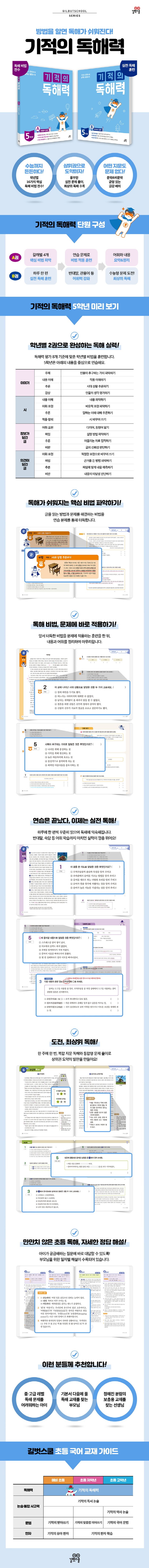 기적의 독해력 초등 5학년 세트 상세 이미지