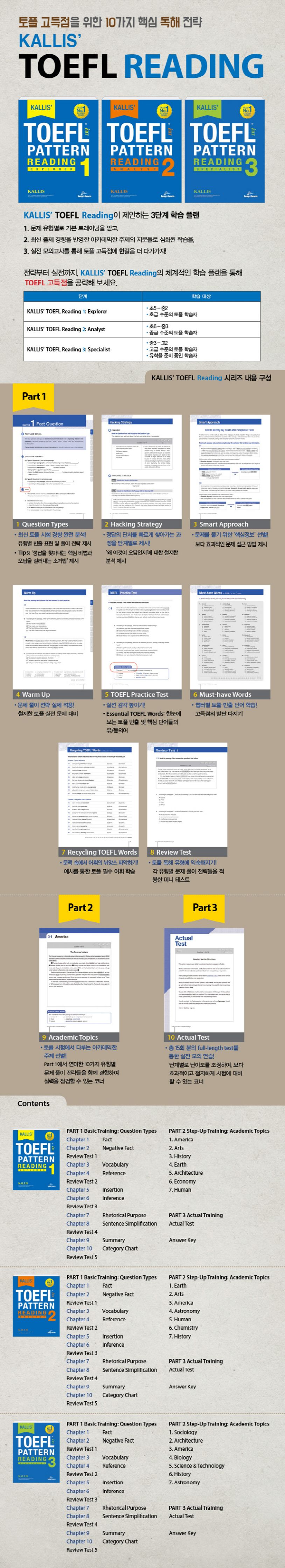 KALLIS' TOEFL Reading 3 | Leap&Learn - 교보문고