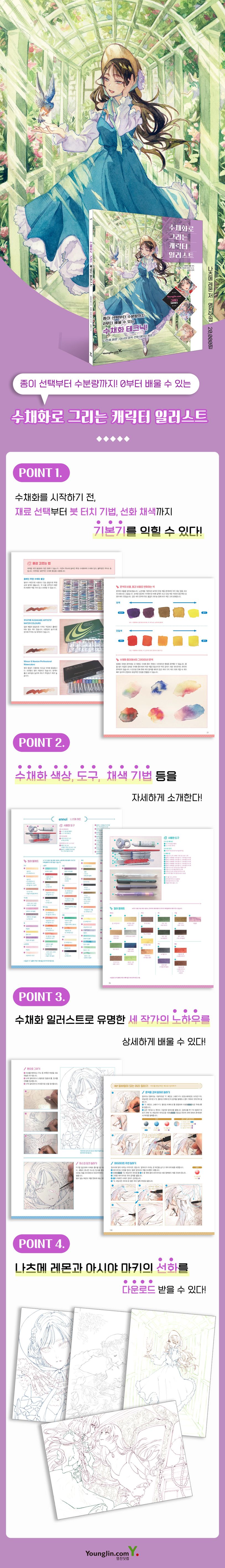 수채화로 그리는 캐릭터 일러스트 상세 이미지