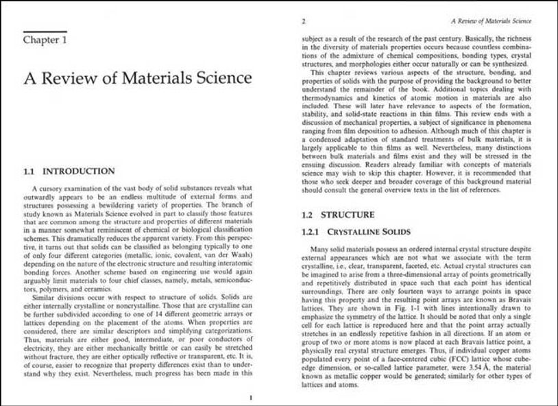 Materials Science of Thin Films Ohring, Milton 교보문고