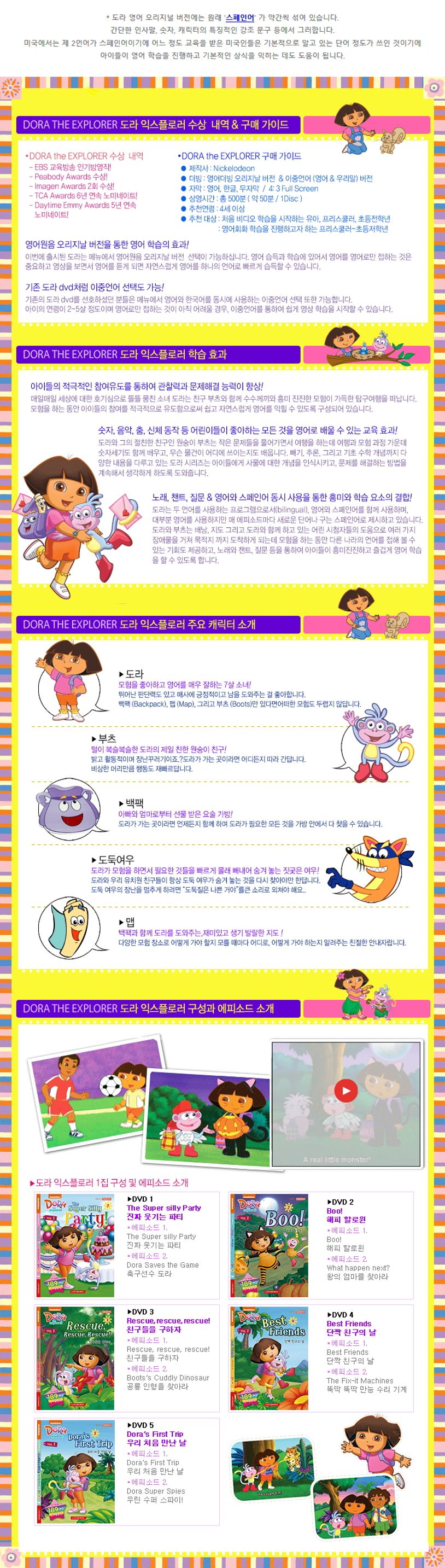 도라 더 익스플로러 1집 5종세트 DORA THE EXPLORER(DVD) | Nickelodeon - 교보문고