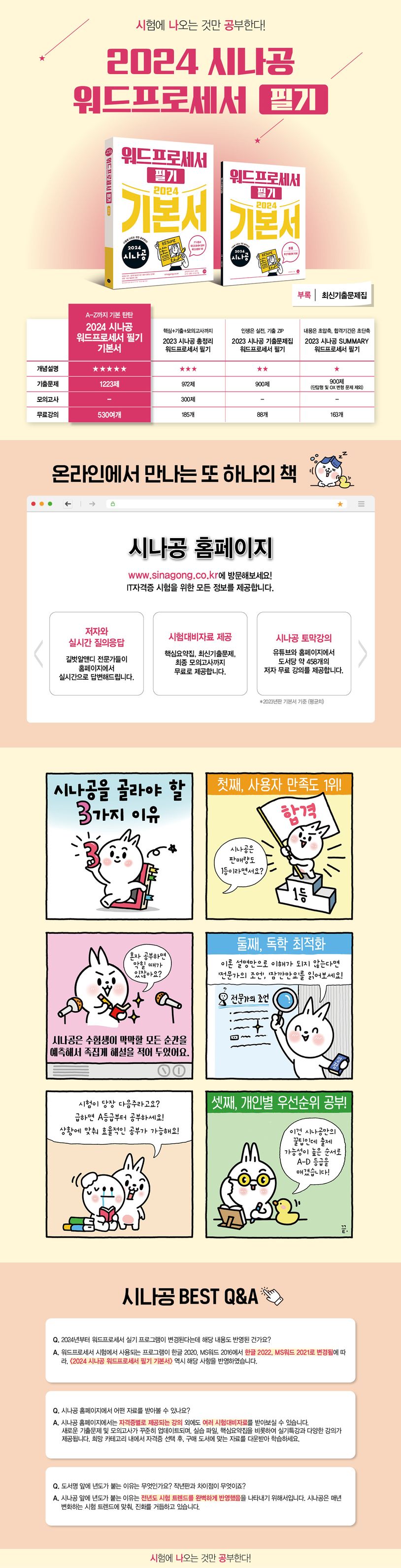 2024 시나공 워드프로세서 필기 기본서 상세 이미지