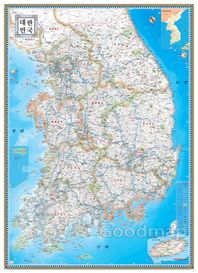 좋은지도  [녹색] GM대한민국지도 블루M 코팅 (K-036)