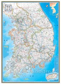 좋은지도  [녹색] GM대한민국지도 블루M 족자 (K-038)