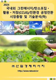 산업경제리서치 2024 국내외 그린에너지/탄소포집ㆍ활용ㆍ저장(CCUS)/친환경 공정전환 시장총람 및 기술분석(하)